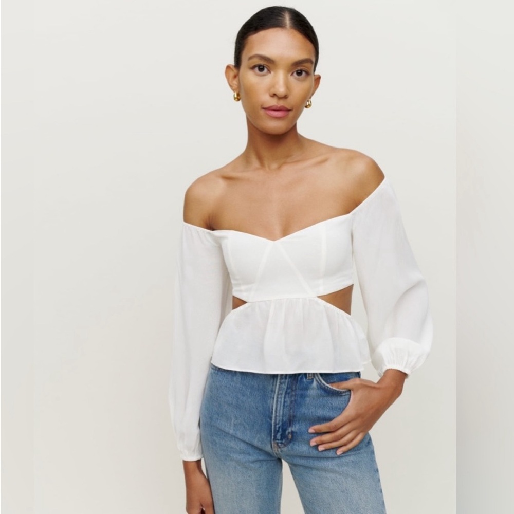 Lorraine top from reformation, size 2, new tags cream color